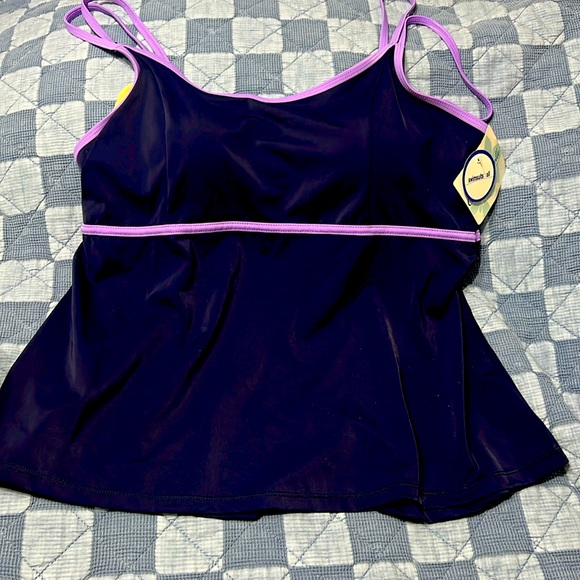 Swimsuits for All Beach Belle Color Block Tankini - Picture 1 of 6